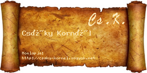 Csáky Kornél névjegykártya