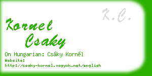 kornel csaky business card