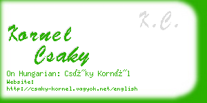 kornel csaky business card